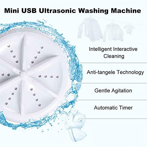 BYCZ Portable Mini Dishwasher & Washing Machine - Turbine Washing Machine Portable Turbo Washer, 3in1 Dishwashers Mini Lights Ultrasonic Waves Convenient Travel Home Business Travel USB