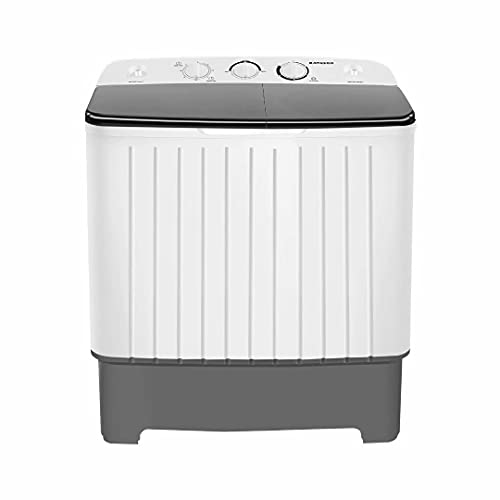 Sluuug Home Compact Portable Washing Machine, Mini Washer Machine and Dryer Combo, 17.6 Lbs Portable 11 Lbs Small Twin Tub Washer and 6.6 Lbs Spin Cycle for Camping, Dorms, College Apartments, RV, Rooms