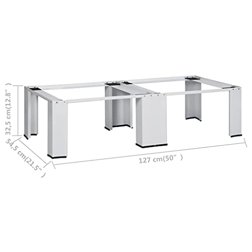 FAMIROSA Double Washer Dryer Stand Heavy Duty Washing Machine Pedestal Adjustable Height Base for Mini Air Conditioner Refrigerator Dryer 50"x 21.5"x 12.8"