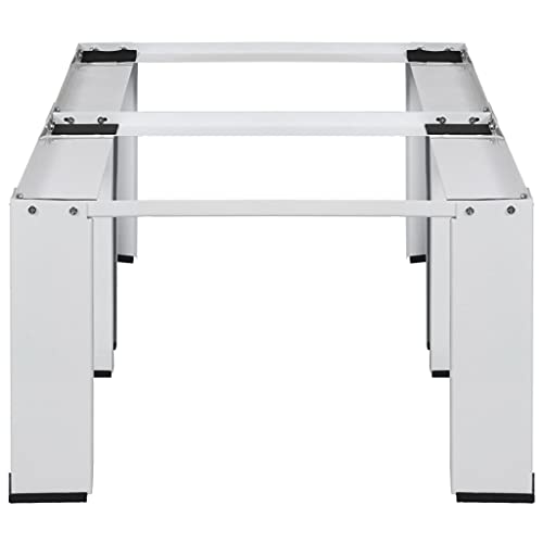 FAMIROSA Double Washer Dryer Stand Heavy Duty Washing Machine Pedestal Adjustable Height Base for Mini Air Conditioner Refrigerator Dryer 50"x 21.5"x 12.8"