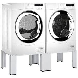 FAMIROSA Double Washer Dryer Stand Heavy Duty Washing Machine Pedestal Adjustable Height Base for Mini Air Conditioner Refrigerator Dryer 50"x 21.5"x 12.8"