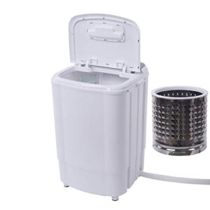 portable mini compact single tub washing machine 10lbs washer spinner washing machine with wash and spin cycle, space saving full-automatic washer for camping, apartments, dorms, college rooms, rv’s