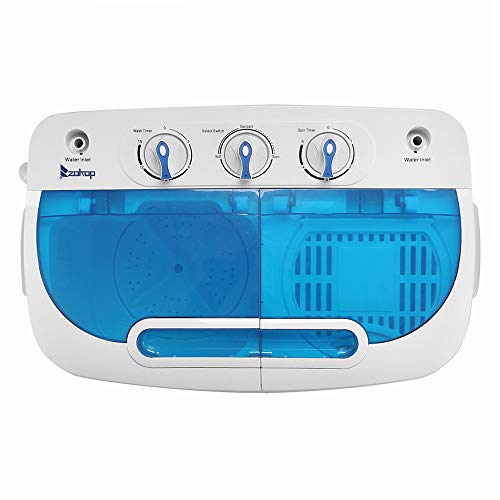 LongJiang Portable Compact Twin Tub Washing Machine,13.4lbs Capacity,Semi-Automatic,Built-in Drain Pump,White Blue 23.23 x 13.98 x 26.57 h GT51056504-10064-1751397771