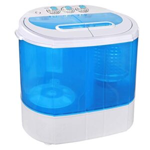 saturnpower portable washing machine, 9.9lbs mini compact twin tub washer drum washing machine laundry washer w/spin cycle basket and drain hose