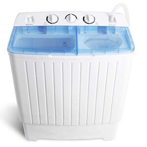 super deal portable washer mini twin tub washing machine 17.6 lbs w/78.8” inlet hose, gravity drain pump, for camping, apartments, dorms, college rooms, rv’s, delicates and more