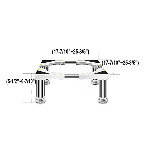 Pedestal for Washing Machine Dryer Refrigerator Stand Height 5.5-6.7 inches Heavy-Duty Adjustable Appliance Base Fridge Stand for Vertical Air Conditioner Dishwasher (4 legs,white)