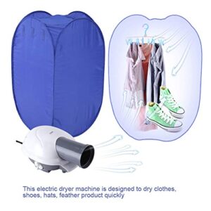 Clothes Dryer, New Portable Electric Clothes Drying Machine Mini Folding Drying Machine Fast Dryer Folder Dryer Bag for Home Dormitory Travel, Blue