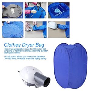 Clothes Dryer, New Portable Electric Clothes Drying Machine Mini Folding Drying Machine Fast Dryer Folder Dryer Bag for Home Dormitory Travel, Blue