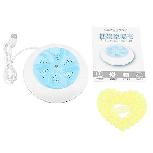 Portable Mini Washing Machine, 5.1in Washing Machine, 3 in 1 Cleaning USB Ultrasonic Powered Turbo Washing Machine with Suction Cups, Dishwasher for Sink,Travelling,Camping,Business Trip