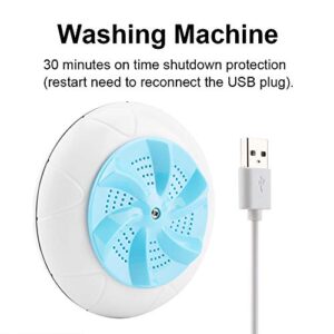Portable Mini Washing Machine, 5.1in Washing Machine, 3 in 1 Cleaning USB Ultrasonic Powered Turbo Washing Machine with Suction Cups, Dishwasher for Sink,Travelling,Camping,Business Trip