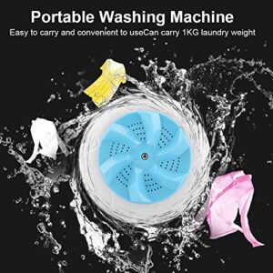 Portable Mini Washing Machine, 5.1in Washing Machine, 3 in 1 Cleaning USB Ultrasonic Powered Turbo Washing Machine with Suction Cups, Dishwasher for Sink,Travelling,Camping,Business Trip