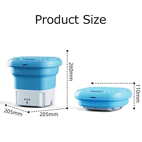 Matybobe Portable Washing Machine, Foldable Mini Washer with Forward and Reverse Pulsator Elution Dual Purpose, for Baby Clothes, Underwear or Small Items, Apartment Dorm, Camping, Travelling, Blue
