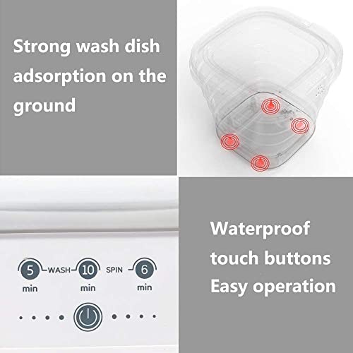 Belypoke Mini Portable Bucket Washer & Dryer Energy Saving Folding Washing Machine with Soft Spin Dry and Drainage Pipe for Underwear, Socks & Baby Clothes Pink