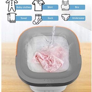 Belypoke Mini Portable Bucket Washer & Dryer Energy Saving Folding Washing Machine with Soft Spin Dry and Drainage Pipe for Underwear, Socks & Baby Clothes Pink