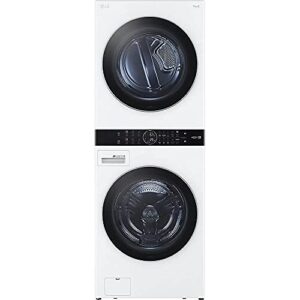 lg wkex200h single unit washtower with center control 4.5 cu.ft. front load washer & 7.4 cu.ft. electric dryer (white)