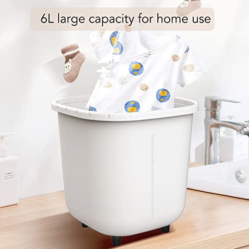 Syrisora 6L Mini Washing Machine Forward and Reverse Rotation USB Power Supply Automatic Power Off Portable Mini Underwear Washer