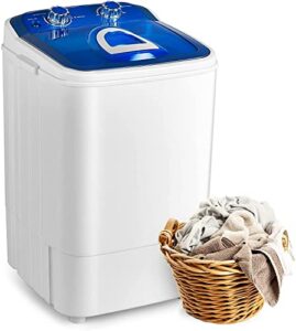 mamahome df-x4608-blue washing machine small semi-automatic compact washer spin cycle basket, xpb46-1208-blue, blue