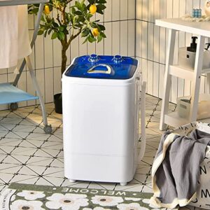 MamaHome DF-X4608-Blue Washing Machine Small Semi-Automatic Compact Washer Spin Cycle Basket, XPB46-1208-Blue, Blue
