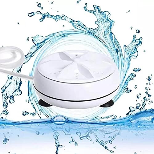 Jiajaja 2 in 1 Portable Washing Machine Ultrasonic Turbo Washer with Usb Cable Convenient for Travel Camping Home Business Trip Accessories Mini Tool, Multicolor, 90x90x40mm / 3.54x3.54x1.57in