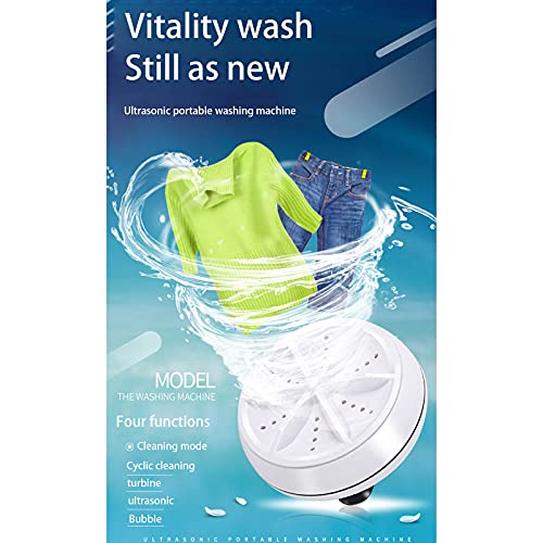 Jiajaja 2 in 1 Portable Washing Machine Ultrasonic Turbo Washer with Usb Cable Convenient for Travel Camping Home Business Trip Accessories Mini Tool, Multicolor, 90x90x40mm / 3.54x3.54x1.57in