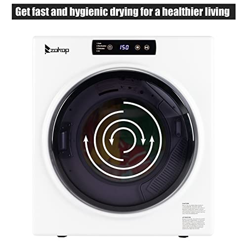 Compact Laundry Dryer, 110V 1300W 3.5 Cuft Electric Compact Portable Clothes Laundry Dryer with Stainless Steel Tub LCD Screen Household Dryer 5kg Drum Dryer 3 Pieces of Filter Cotton