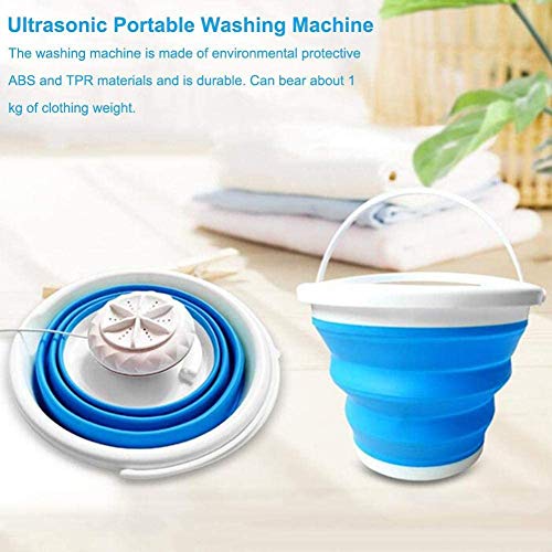 Forart Portable Washing Machine Folding Bucket Ultrasonic Washing Machine Portable Lazy Magic Laundry Machine for Home Camping Travel