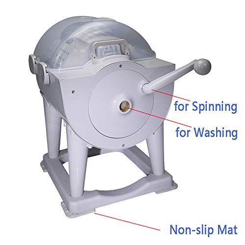 Portable Compact Non-electric Washing Machine Mini Washer with Spin Dryer Hand Powered RV Laundry Machine