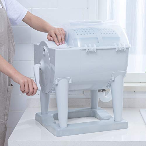 Portable Compact Non-electric Washing Machine Mini Washer with Spin Dryer Hand Powered RV Laundry Machine