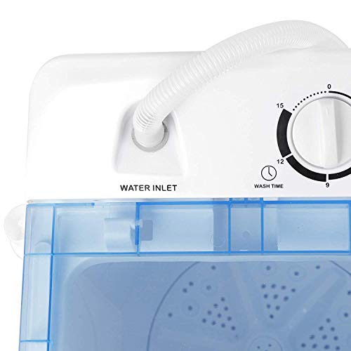 HomGarden Portable Washer Compact Mini Twin Tub Washing Machine w/Washer Spinner Cycle Spin Drye, Built-in Gravity Pump, 5.74 FT Power Cord (17.6 lbs Capacity)