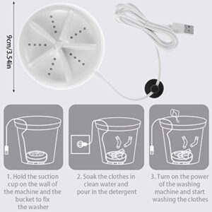 Portable Turbine Washer, Ultrasonic Turbine Washing Machine, 4 Modes Mini Washing Machine USB Powered for Travelling, Camping, Business Trip for Cleaning Sock, Underwear (Automatic)