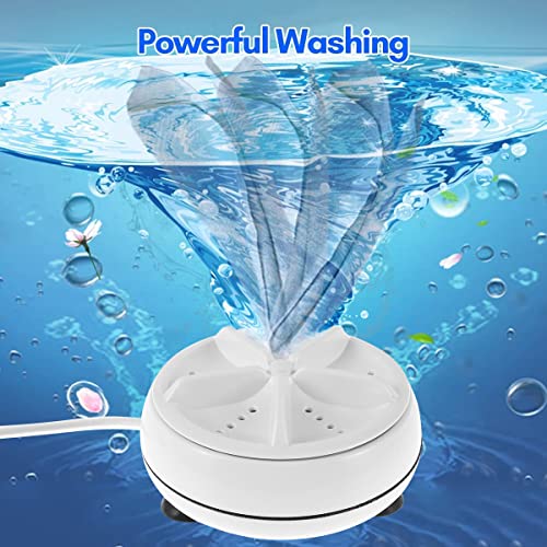 Portable Turbine Washer, Ultrasonic Turbine Washing Machine, 4 Modes Mini Washing Machine USB Powered for Travelling, Camping, Business Trip for Cleaning Sock, Underwear (Automatic)