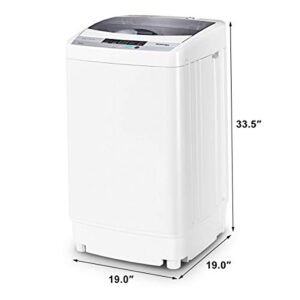 RELAX4LIFE Full-Automatic Washing Machine Portable Washer 9.92 lbs Capacity with 10 Programs & 8 Water Levels, Child Lock and Imbalance Adjustment Compact Laundry Washer for Dorm, Apartment, RVs