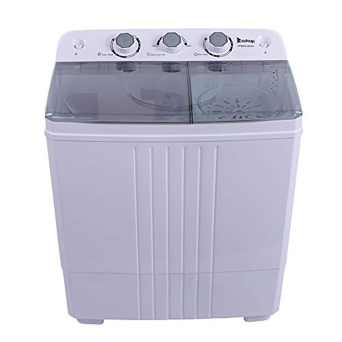 Z okop Twin Tub Design Washer Large Power Semi-automatic Washing Machine Energy Saving (Grey cover plate 16.5lb)