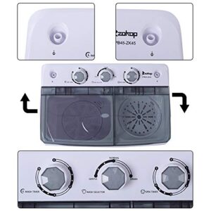Z okop Twin Tub Design Washer Large Power Semi-automatic Washing Machine Energy Saving (Grey cover plate 16.5lb)