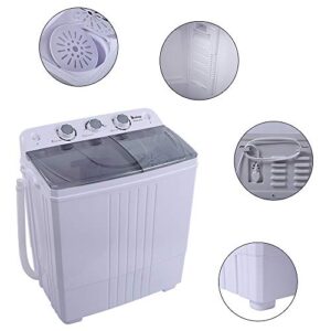 Z okop Twin Tub Design Washer Large Power Semi-automatic Washing Machine Energy Saving (Grey cover plate 16.5lb)