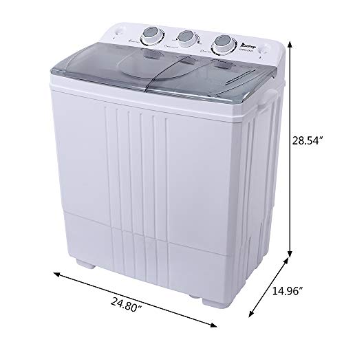 Z okop Twin Tub Design Washer Large Power Semi-automatic Washing Machine Energy Saving (Grey cover plate 16.5lb)