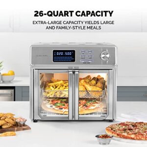 Kalorik® MAXX® Digital Air Fryer Oven, 26 Quart, 10-in-1 Countertop Toaster Oven & Air Fryer Combo-21 Presets up to 500 degrees, Includes 9 Accessories & Cookbook