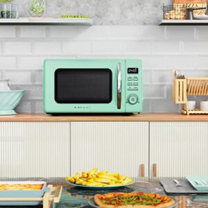 Galanz GLCMKZ07GNR07 Retro Countertop Microwave Oven with Auto Cook & Reheat, Defrost, Quick Start Functions, Easy Clean with Glass Turntable, Pull Handle.7 cu ft, Green