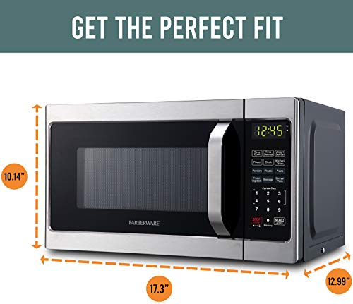 Farberware Classic Microwave Oven, 0.7 Cu. Ft., 700-Watt, with Child Lock, Brushed Stainless Steel