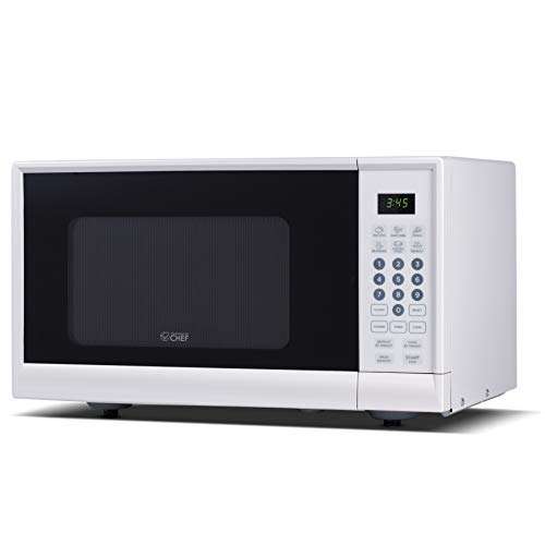 Commercial Chef CHM990W 900 Watt Counter Top Microwave Oven, 0.9 Cubic Feet, White Cabinet