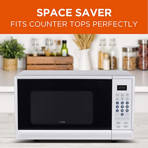 Commercial Chef CHM990W 900 Watt Counter Top Microwave Oven, 0.9 Cubic Feet, White Cabinet