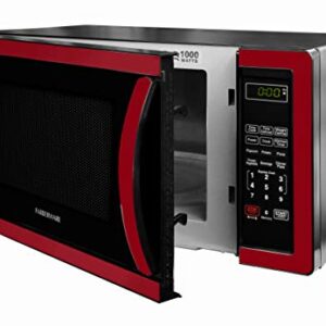 Farberware Classic FMO11AHTBKN 1.1 Cu. Ft. 1000-Watt Microwave Oven with LED Lighting, Metallic Red