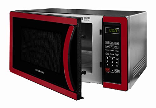 Farberware Classic FMO11AHTBKN 1.1 Cu. Ft. 1000-Watt Microwave Oven with LED Lighting, Metallic Red