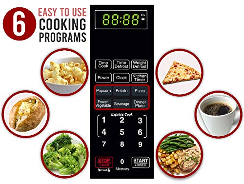 Farberware Classic FMO11AHTBKN 1.1 Cu. Ft. 1000-Watt Microwave Oven with LED Lighting, Metallic Red