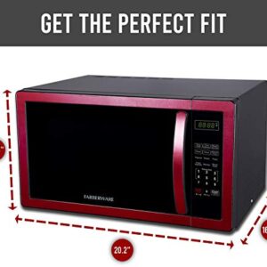 Farberware Classic FMO11AHTBKN 1.1 Cu. Ft. 1000-Watt Microwave Oven with LED Lighting, Metallic Red