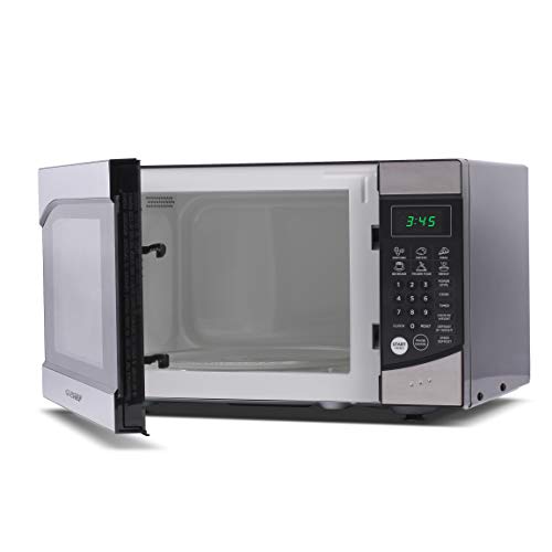 Countertop 0.9 Cubic Feet Microwave Oven, 900 Watt, Stainless Steel Front with Black Cabinet, Commercial Chef CHM009