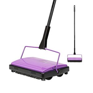 yocada carpet sweeper cleaner for home office low carpets rugs undercoat carpets pet hair dust scraps paper small rubbish cleaning with a brush purple