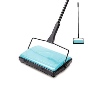 yocada carpet sweeper cleaner for home office low carpets rugs undercoat carpets pet hair dust scraps paper small rubbish cleaning with a brush blue