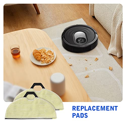 LANMU Replacement Pads for Shark RV2001WD, RV2002WD, AV2001WD AI Robot VACMOP, Reusable Hardwood Floor Cleaning Wet Dry Mopping Cloths Microfiber Mop Refills (4 Pack)