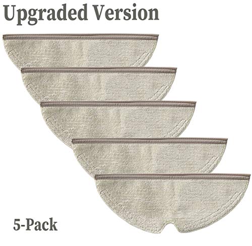 5-Pack Replacement Full Microfiber Mopping Pads/Cloth Rags Compatible for Xiaomi Roborock S5 Max S50 S6 S6 Maxv Pure E25 E35 Vacuum Cleane